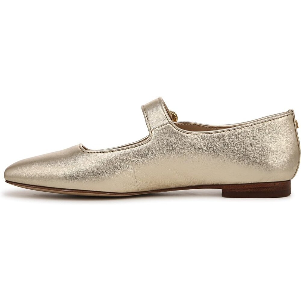 Sam Edelman Womens Gold Leaf Leather Michaela Mary Jane Ballets Flat Shoes